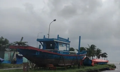 Trước giờ bão số 12 áp sát, ngư dân Đà Nẵng tất bật đưa tàu thuyền lên bờ trú tránh